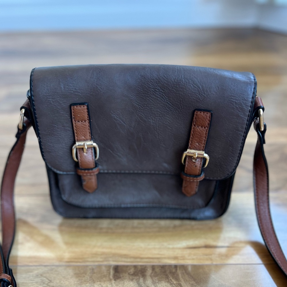Brown Leather Crossbody Everyday bag purse Academic office core